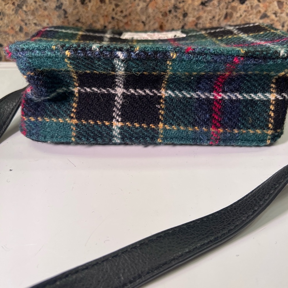 Harris Tweed Women's Crossbody Purse Bag Green & Black, 8x7x3” Scotland - Picture 9 of 12